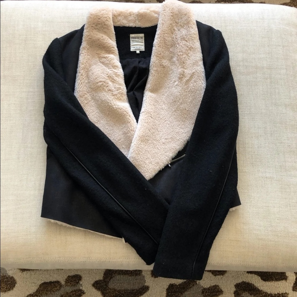 Zara faux fur shearling bomber coat